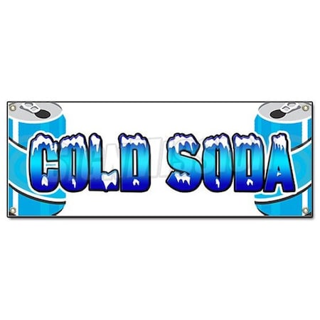 Signmission COLD SODA BANNER SIGN ice drink cart stand signs pop cola iced root beer B-Cold Soda